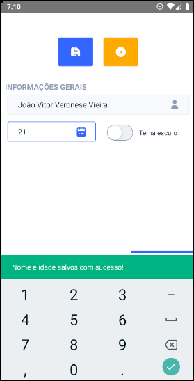Informações salvas com sucesso Informações salvas com sucesso